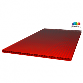 Сотовый поликарбонат SUNNEX, цвет красный, размер 2100x6000 мм, толщина 6 мм